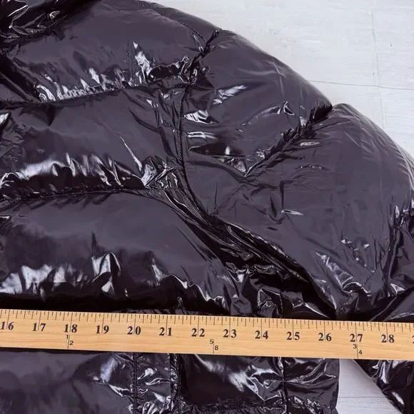 Zara Oversized Puffer Coat Glossy Shiny Jacket Size Medium‎ Black Vogue Runway